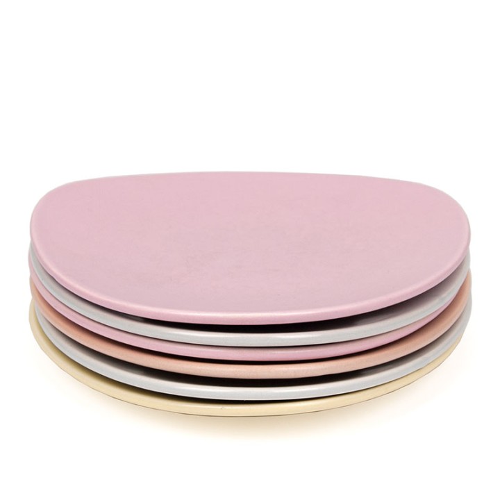 Set van 6 Flora Gouda plateel vintage gebaksbordjes