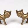Set of 2 small brass vintage figurines of a cat