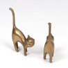 Set of 2 small brass vintage figurines of a cat