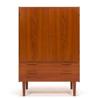 Mid-century Danish vintage teak cabinet with 2 doors and 2