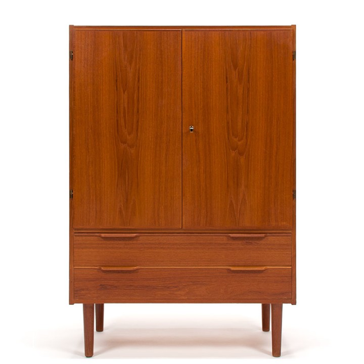 Mid-century Danish vintage teak cabinet with 2 doors and 2