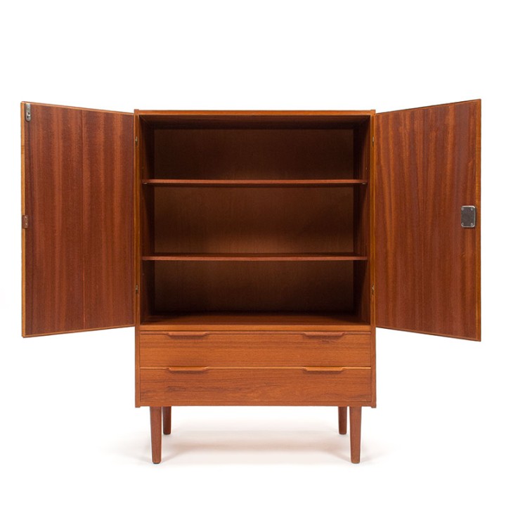 Mid-Century Deense vintage kast in teak met 2 deurtjes en 2