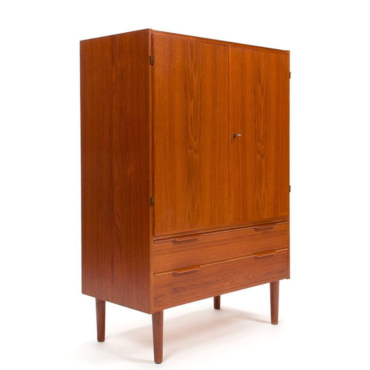 Mid-century Danish vintage teak cabinet with 2 doors and 2