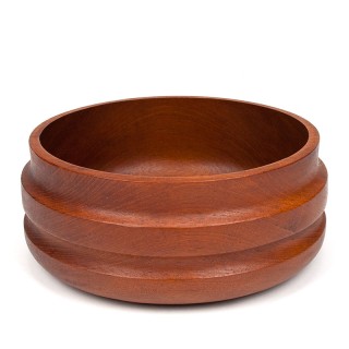 Danish vintage teak bowl with thick edge