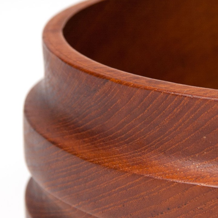 Danish vintage teak bowl with thick edge