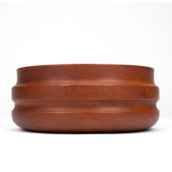 Danish vintage teak bowl with thick edge