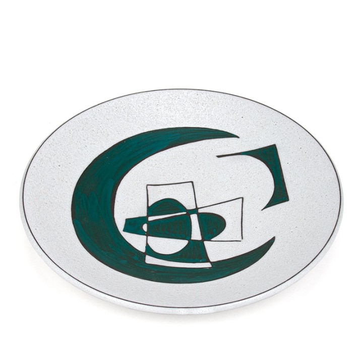 Ceramic vintage plate with abstract image