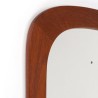 Organically designed Danish mid-century mirror in teak