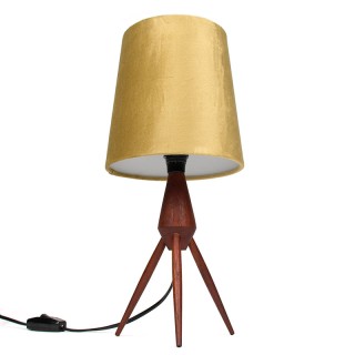 Danish teak 1950s 3-legged table lamp
