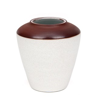 Ravelli vase, vintage model in white with brown detail