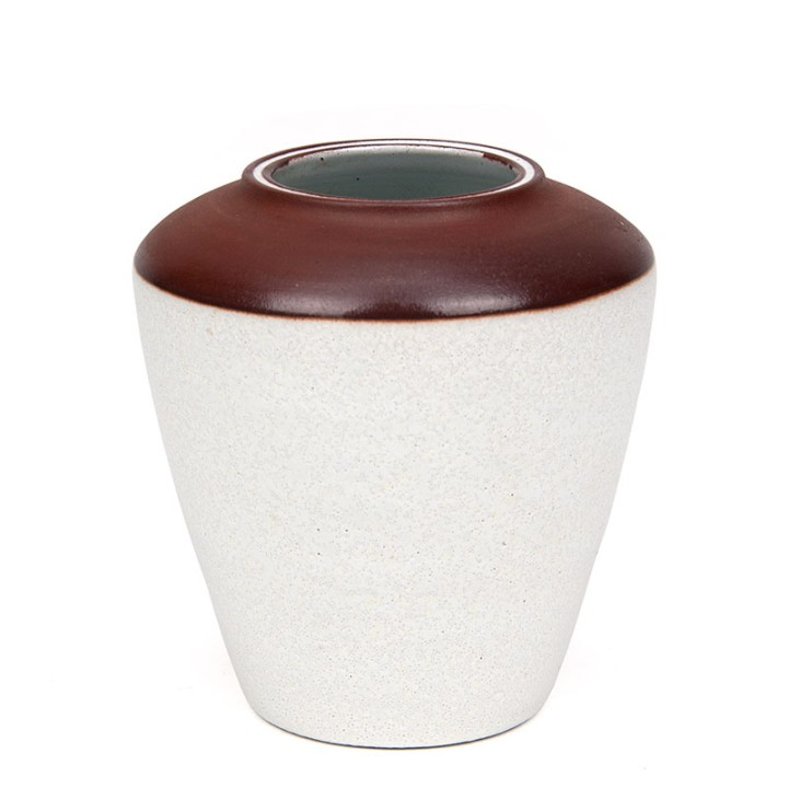 Ravelli vase, vintage model in white with brown detail