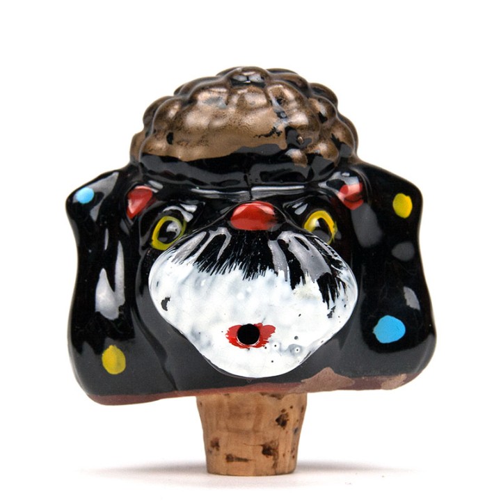 Ceramic pouring spout, vintage dog model