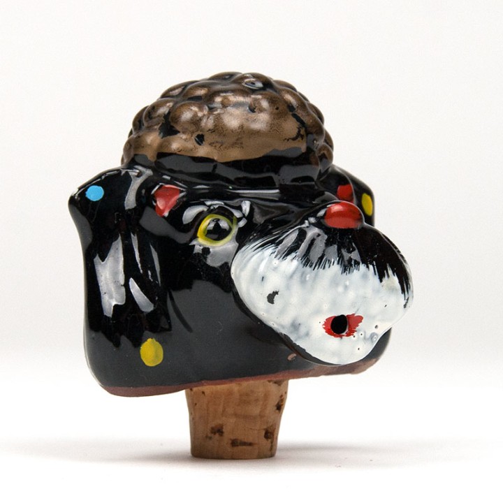 Ceramic pouring spout, vintage dog model