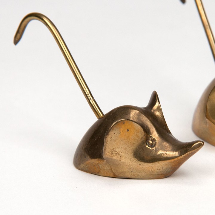 Brass set of 3 small vintage mice