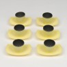 Vintage set of 6 plastic egg cups yellow/gray