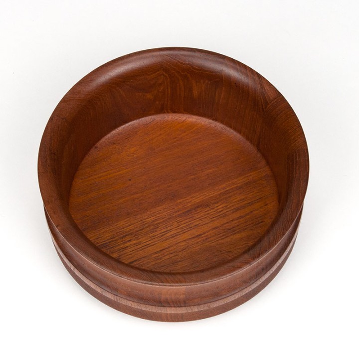 Deense vintage teakhouten serveer-/ saladeschaal