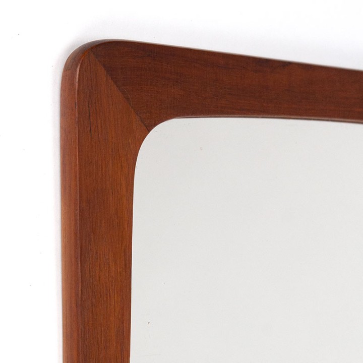 Mid-Century Deense teakhouten vintage spiegel