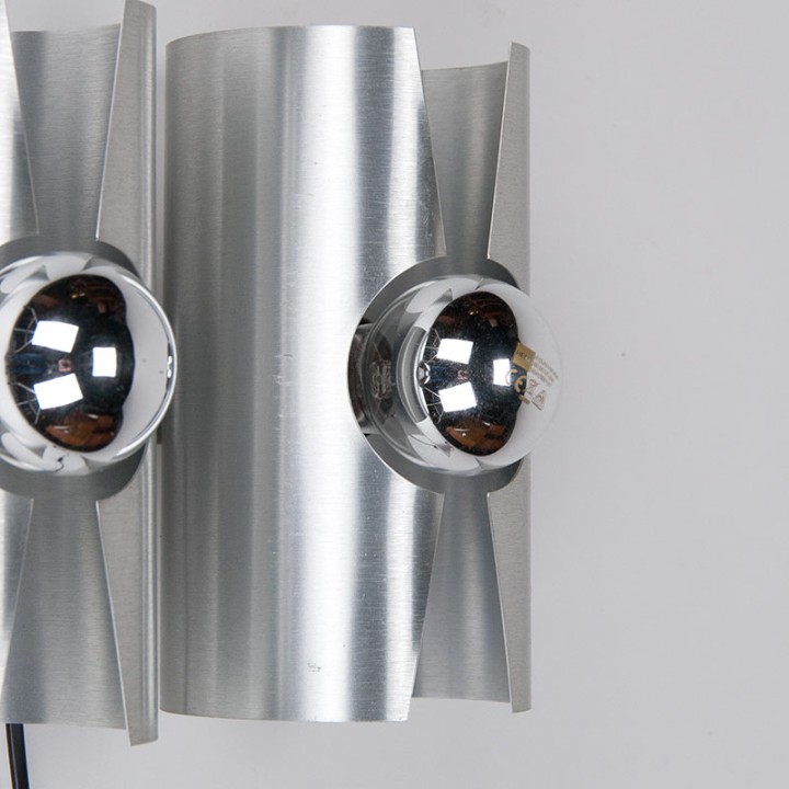 Aluminium Mid-Century vintage wandlamp