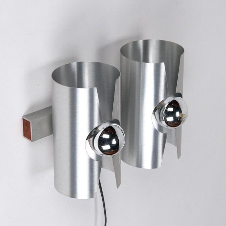Aluminum Mid-Century vintage wall lamp