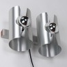 Aluminium Mid-Century vintage wandlamp
