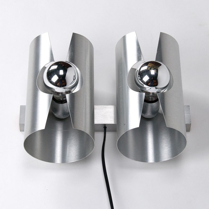 Aluminum Mid-Century vintage wall lamp