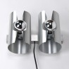 Aluminium Mid-Century vintage wandlamp