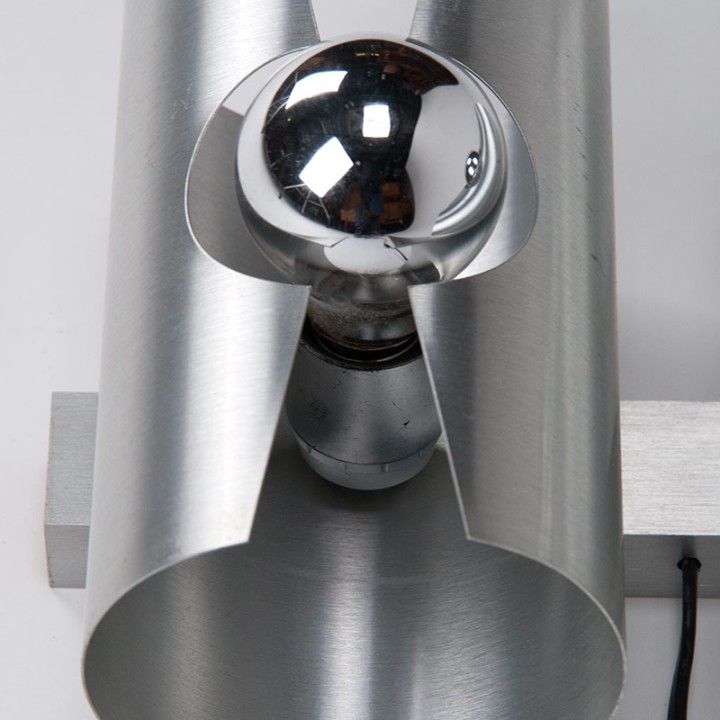 Aluminium Mid-Century vintage wandlamp