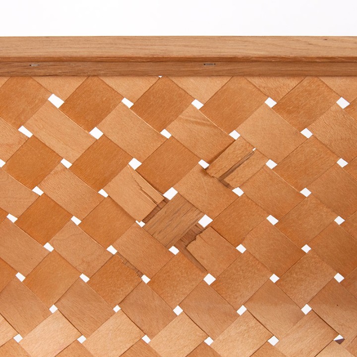 Mid-Century teak vintage naaigerei tafeltje op wieltjes