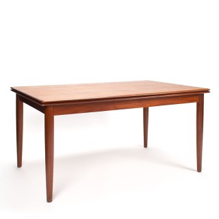 Deense Mid-Century uitschuifbare vintage eettafel in teakhout