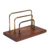 Vintage letter holder with teak base