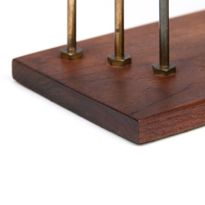 Vintage letter holder with teak base