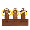 Vintage bottle opener set as 'hear, see, speak no evil' monkeys