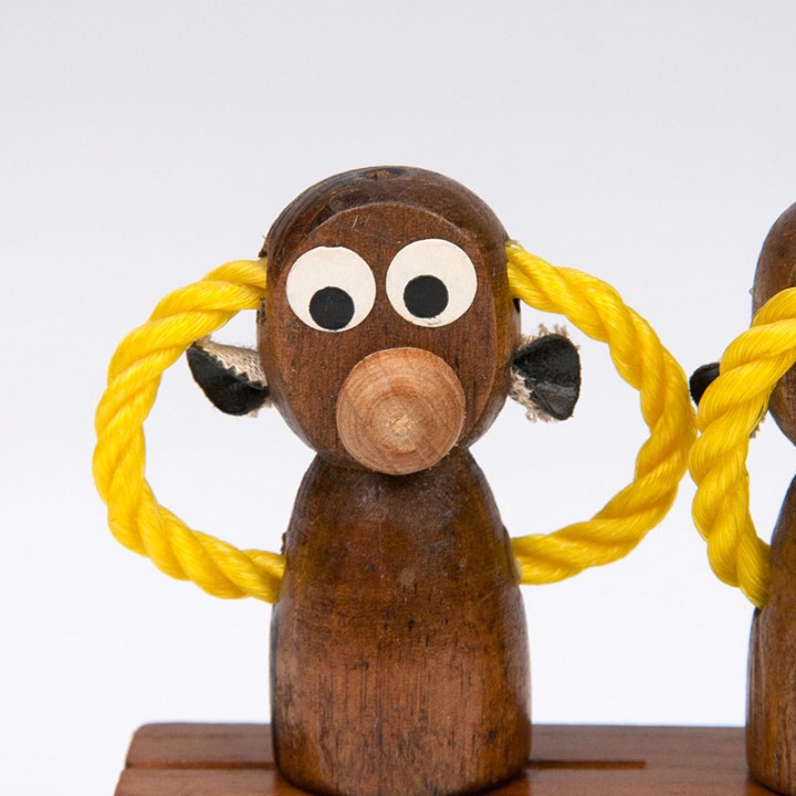 Vintage bottle opener set as 'hear, see, speak no evil' monkeys