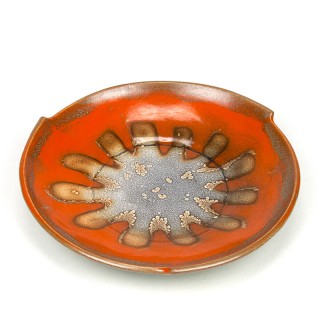 Oranje vintage Gouda plateel schaal