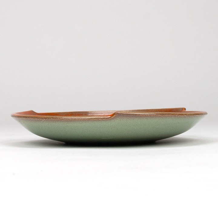 Orange vintage Gouda earthenware plate