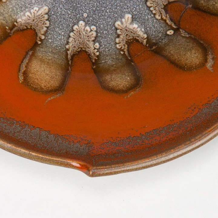 Orange vintage Gouda earthenware plate