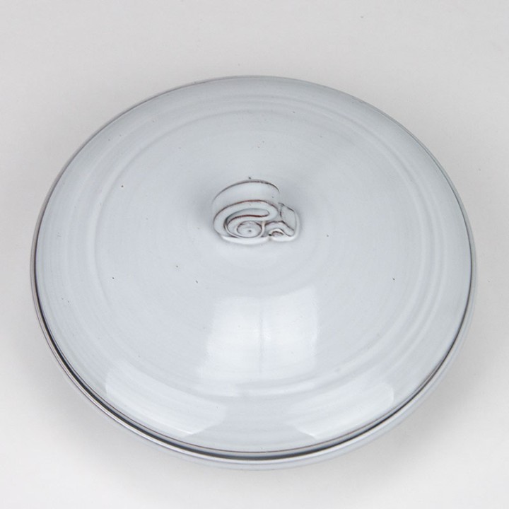 White glazed vintage lidded dish by Nagtegaal Utrecht