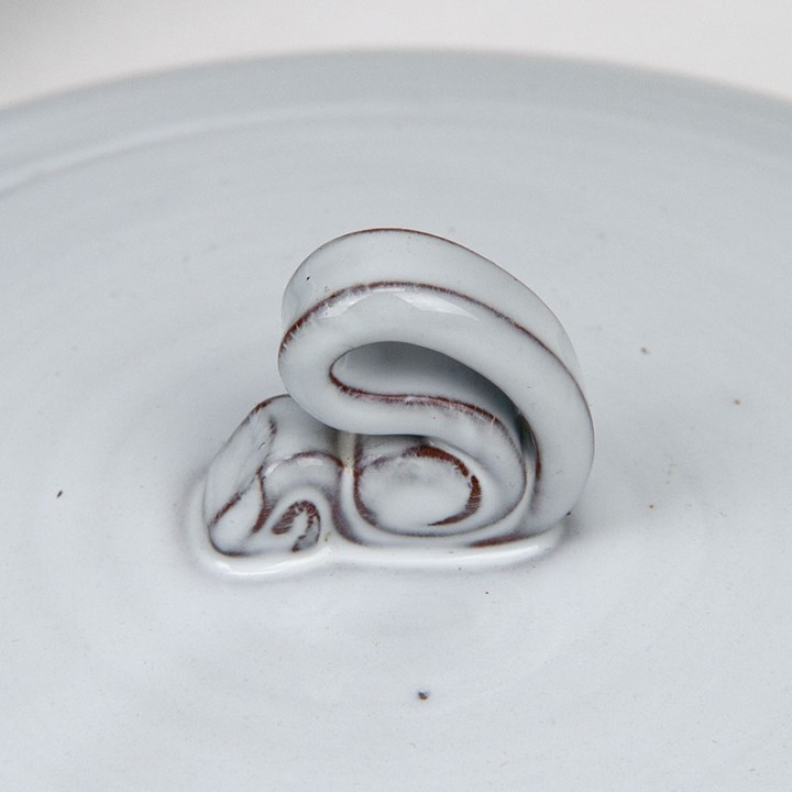 White glazed vintage lidded dish by Nagtegaal Utrecht