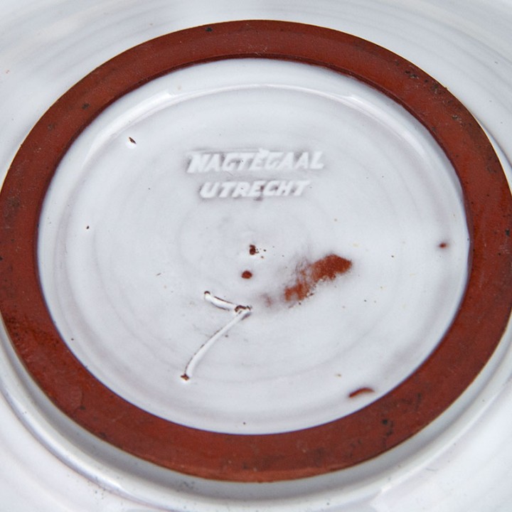 White glazed vintage lidded dish by Nagtegaal Utrecht