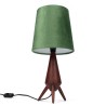 Teakhouten Deens vintage model driepoot tafellampje
