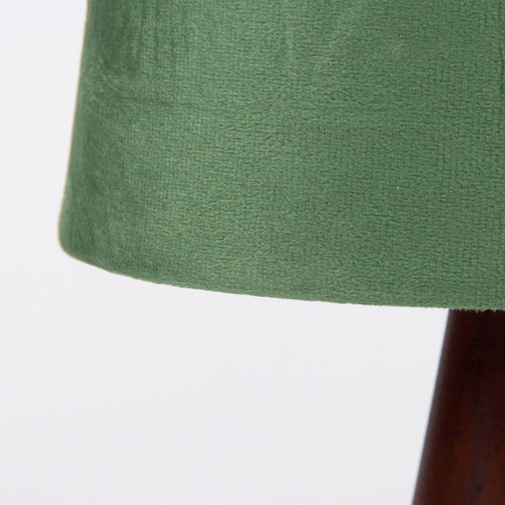 Teakhouten Deens vintage model driepoot tafellampje