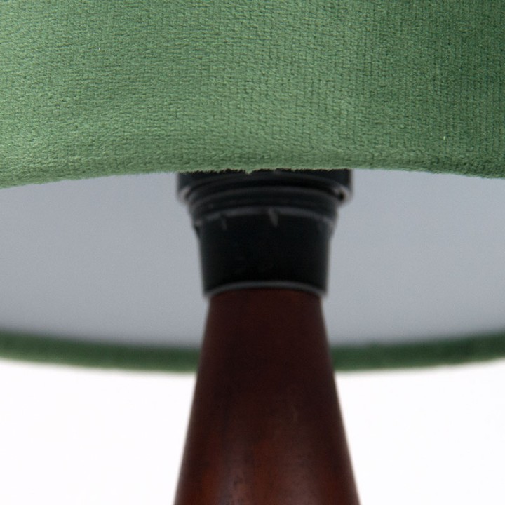 Teakhouten Deens vintage model driepoot tafellampje