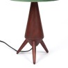 Teakhouten Deens vintage model driepoot tafellampje
