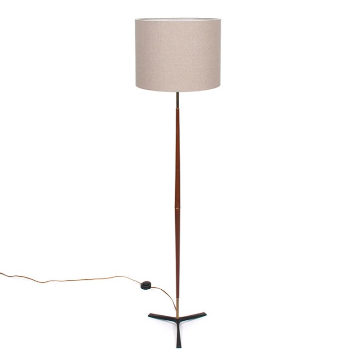 1950s Danish vintage teak floor lamp
