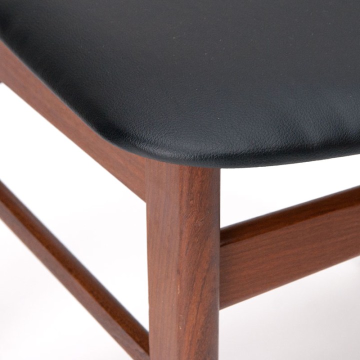 Danish vintage teak chair with black seat