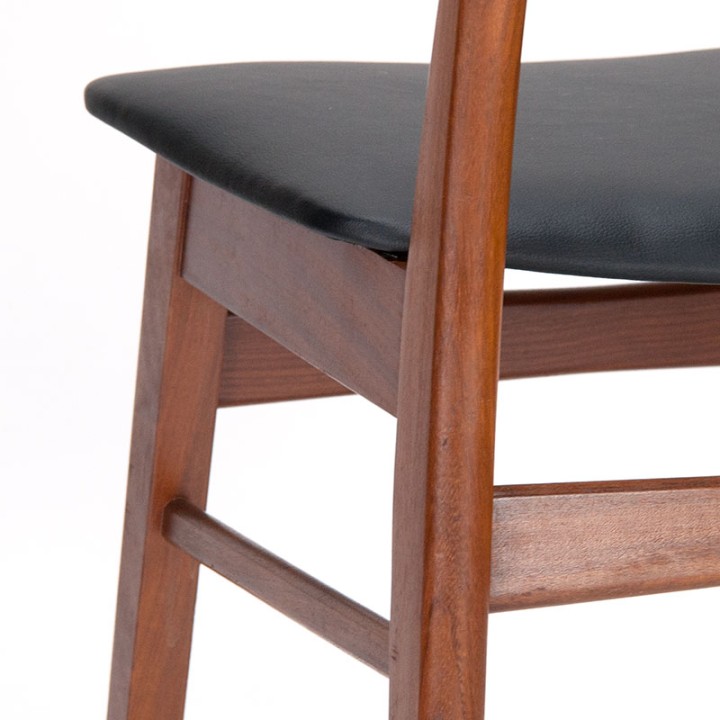 Danish vintage teak chair with black seat