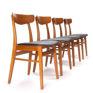 Findahl's Møbelfabrik vintage set van 4 eettafel stoelen