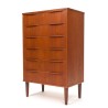 Chest of drawers, Danish vintage model, in teak with 6 drawers