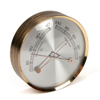 Brass vintage thermo and hygrometer