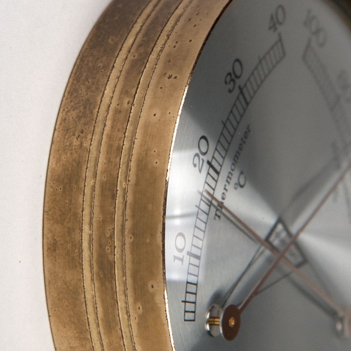 Brass vintage thermo and hygrometer